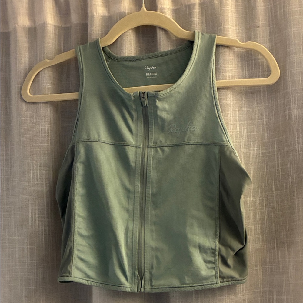 Rapha Women's Mint Green Zip-Up Crop Top